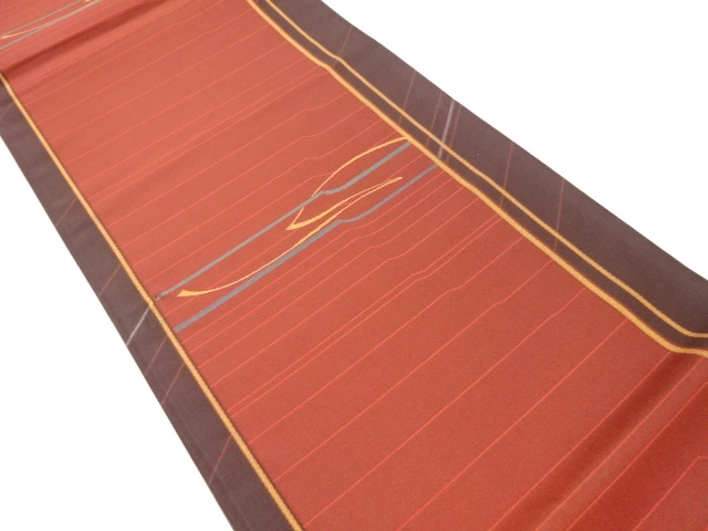 縞に変わり横段模様織り出し　袋帯